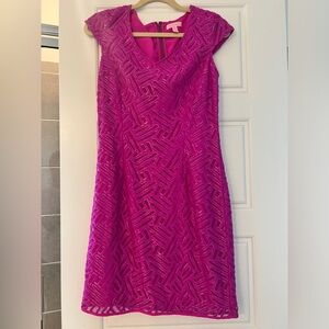 Lilly Pulitzer Selassie Bamboo Geo Metallic Lace Va Voom Purple